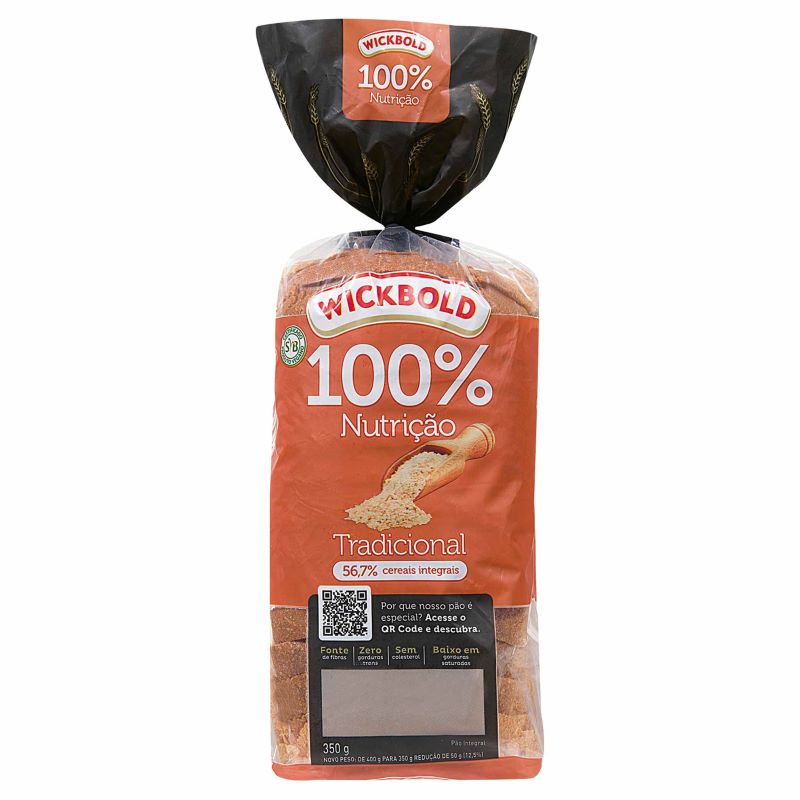 Pão de Forma 100% Nutrição Wickbold 350g